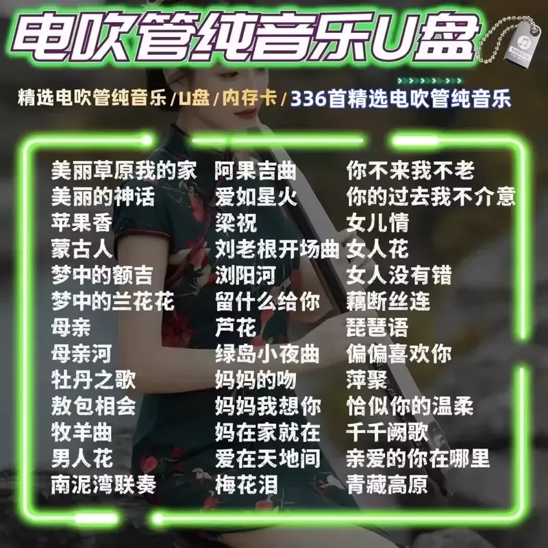 Romantic Hot Electric Blowpipe Solo Pure Music U Disk Lossless High Sound Quality Car Music U Disk U Basin
