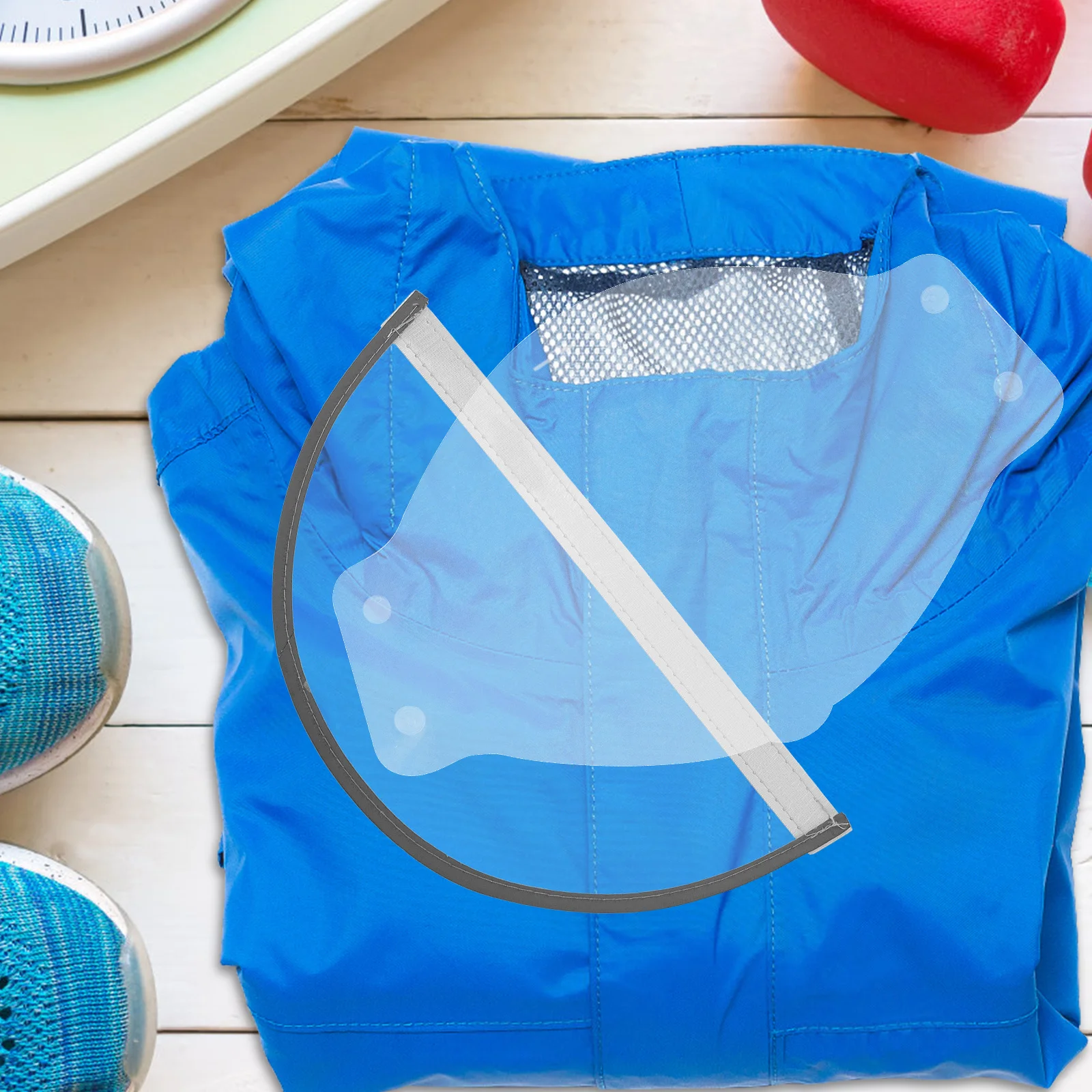 مجموعة واحدة من حافة القبعة الشفافة لمعطف المطر القابل للاستبدال لحماية الوجه ودرع المطر وغطاء محرك السيارة المقاوم للطقس أثناء ركوب الخيل #2