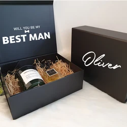 Best Man Groomsman Wedding Decals Personalised Gift Box Vinyl Sticker Birthday Box Custom Name Label Decal Decoration