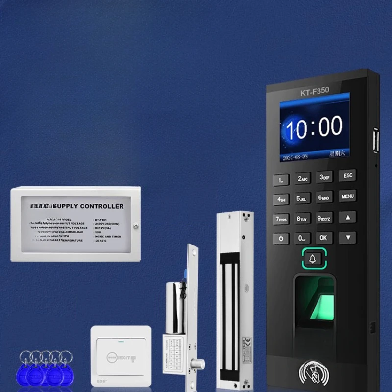 machine attendance card password glass door plug lock magnetic lock access control set