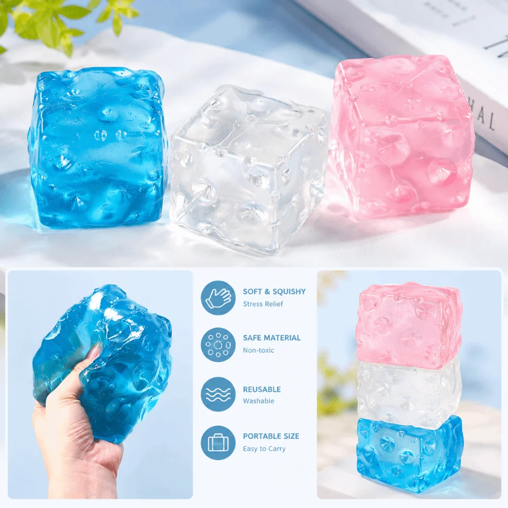 Stress Relief Translucence Simulated Cheese Pinch Toy Cube Shape Slow Rebound Squeeze Toy Simulated Cheese Sensory Toy Adult