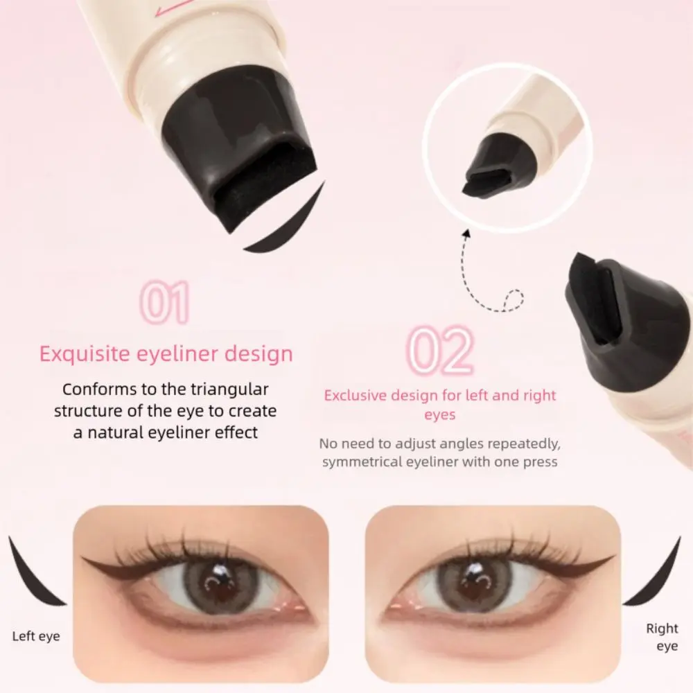 New Waterproof Eyeliner Stamp Long Lasting Quick Dry Eye Liner Stamp Black Color Easy to Use Eyeliner Stamp Pen