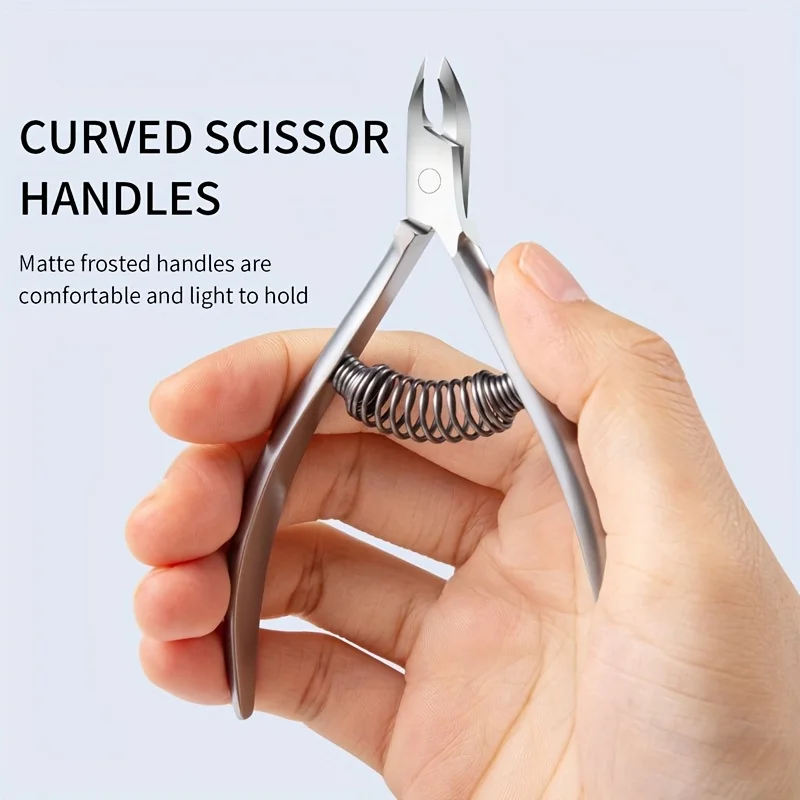 Sharp Nail Cuticle Nippers Large Spring Dead Skin Scissors Nail Groove Ingrown Nail Trimmer Stainless Steel Dead Skin Clippers