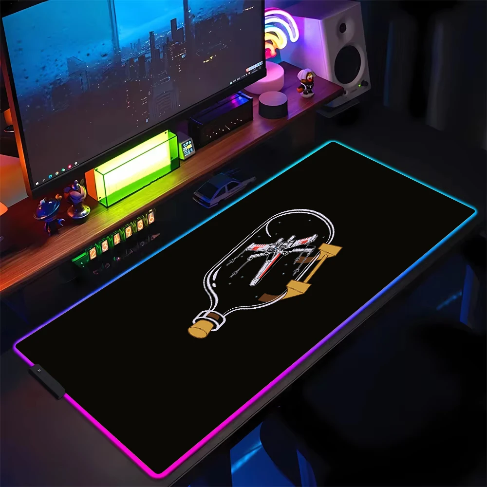 

RGB oversized gaming mat luxury art pattern simple black bottom e-sports game mouse pad computer mechanical keyboard desktopmat