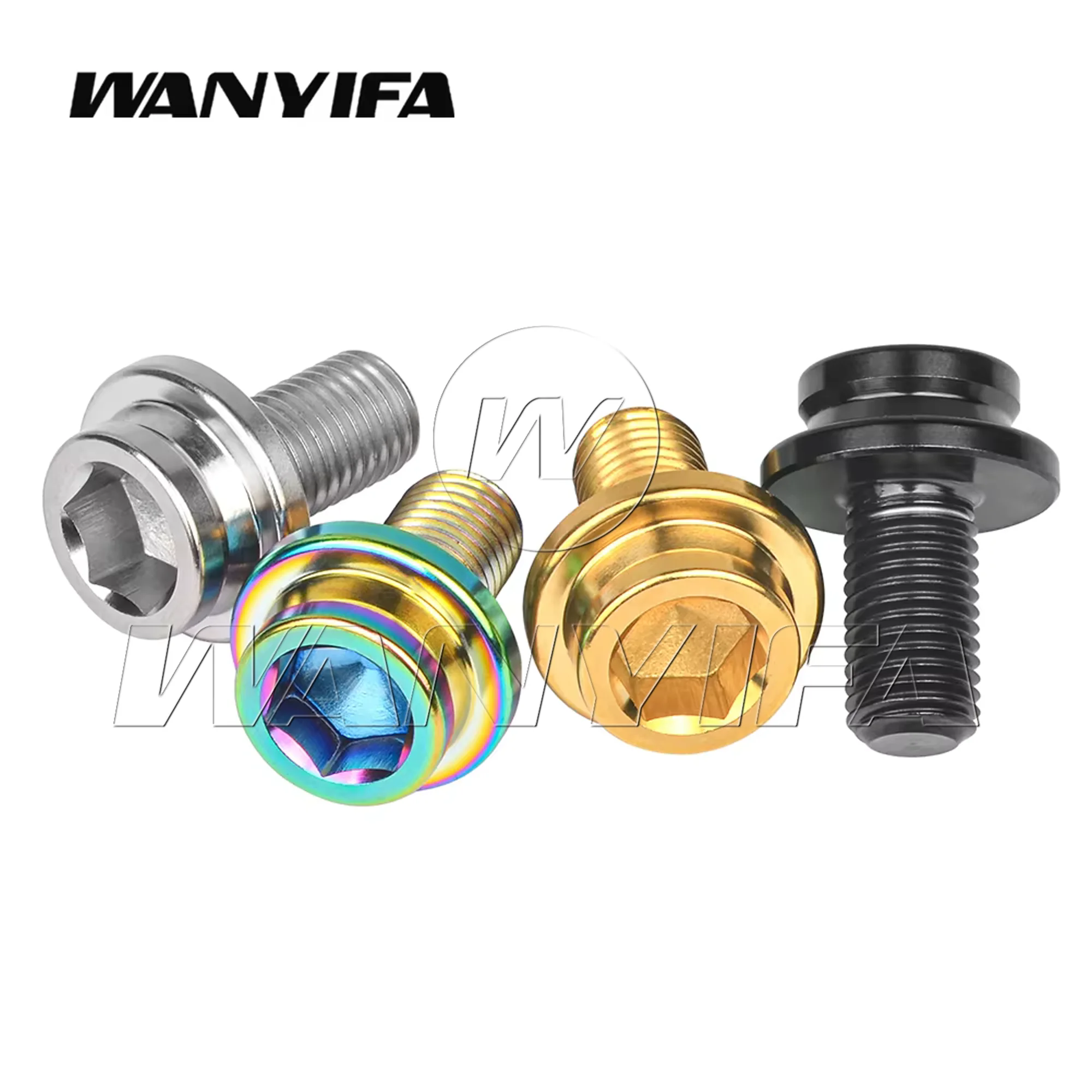 Wanyifa Bike Bottom Bracket Axle Crank Screw Fixing Crank Set Titanium Bolts M8x15mm Square with Dust Cap Bicycles Crank Nut