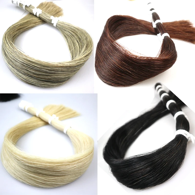 500g 100% Real Horse Tail Hair White/Black/Brown/Gray Cello/Double Bass/Violin Bow Hair, 82-85cm DIY HORSE TAIL EXTENSION