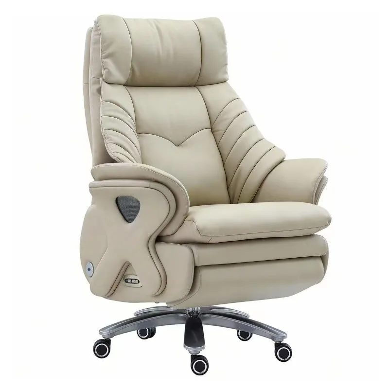 Electric genuine leather luxury boss chair, massage e-sports chair, reclining and ventilated, executive business executive