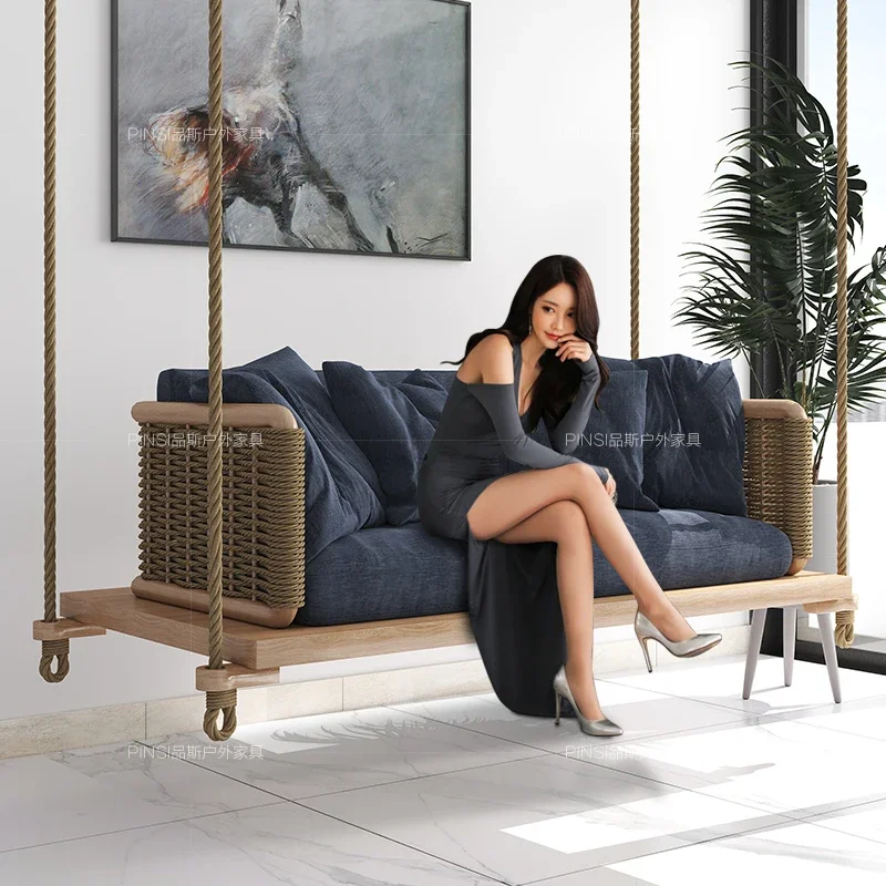 Nordic swing เครื่องร่อนลานกลางแจ้งแขวนตะกร้าหวาย