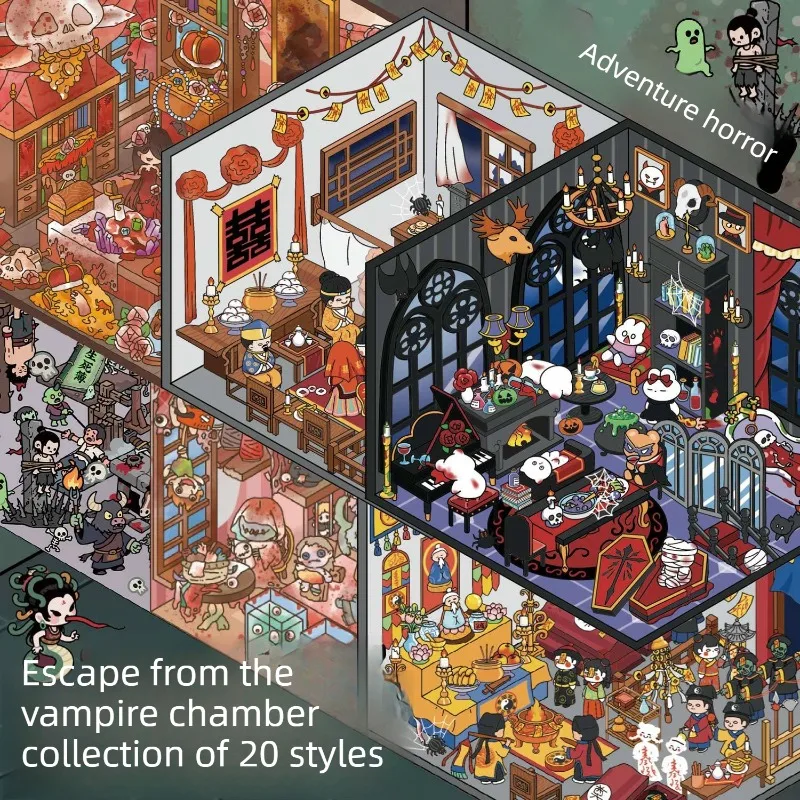 Various Micro Horror Themed 3D Cartoon Stickers