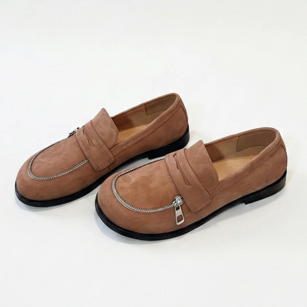 

Spring Summer Women's Shoes Cowhide Upper Sheepskin Lining Rubber Sole Round Toe Fashion Daily Footwear