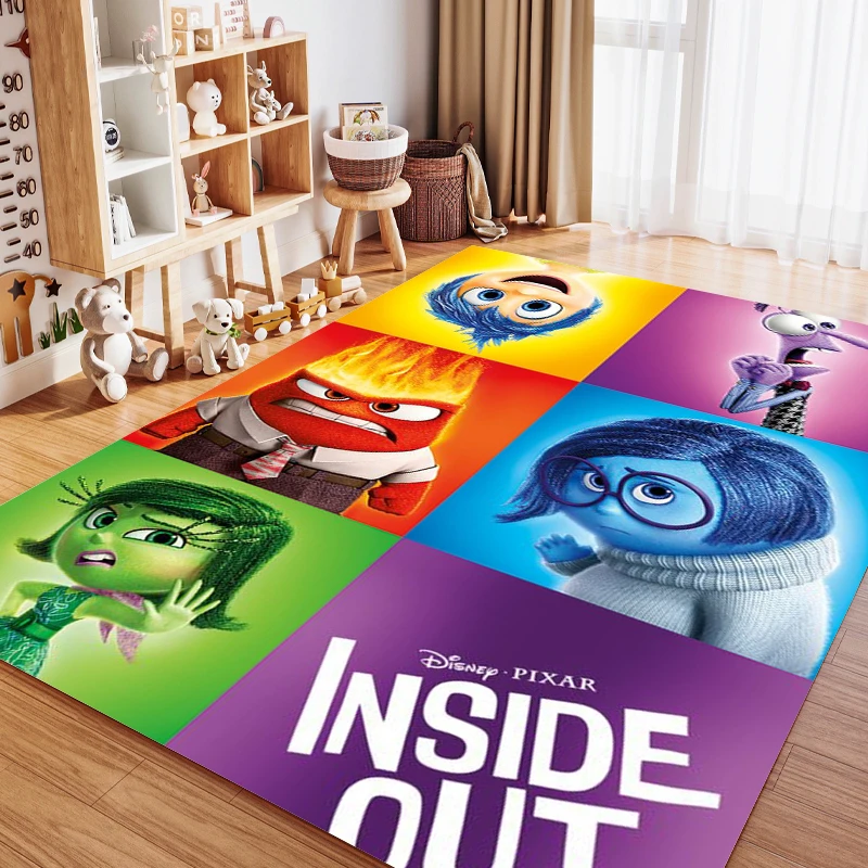 Inside Out 2 Floor Mat Disney Joy Anger Sadness Anime Carpet Bedroom  Bathroom Door Non-slip Rug Home Decoration Gift Hot Sales