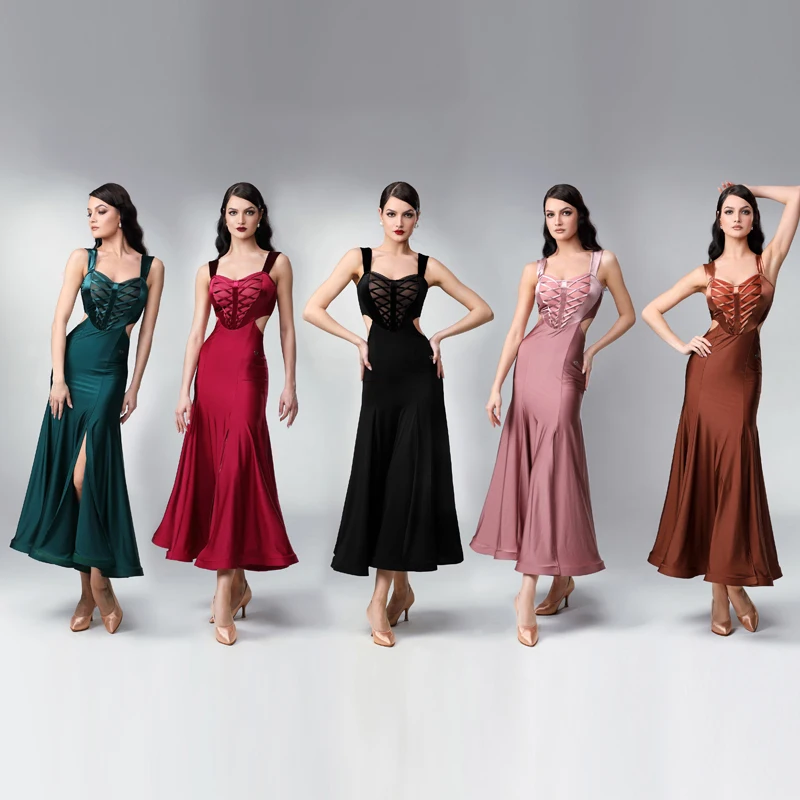 

5 Colors Modern Dancing Dress Women'S Party Waltz Ballroom Dance Competition Dress Latin Dance Performance Dresses SL8457