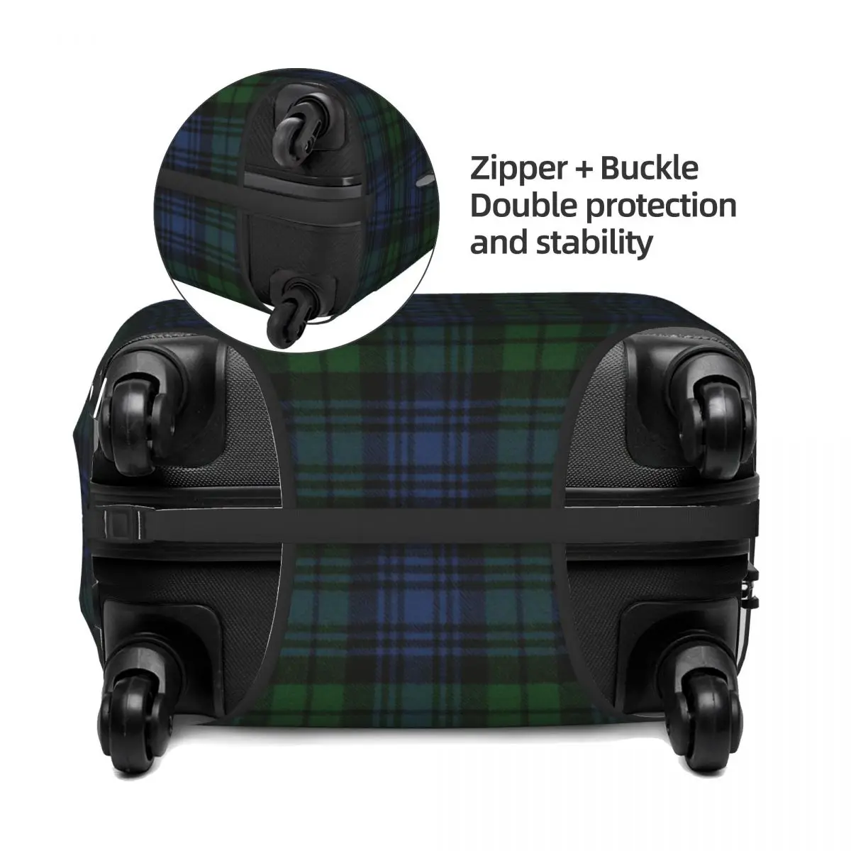 Scottish Tartan Plaid Suitcase Cover, capas de bagagem elástica, protetor para 18-32 "relógio, relógio preto