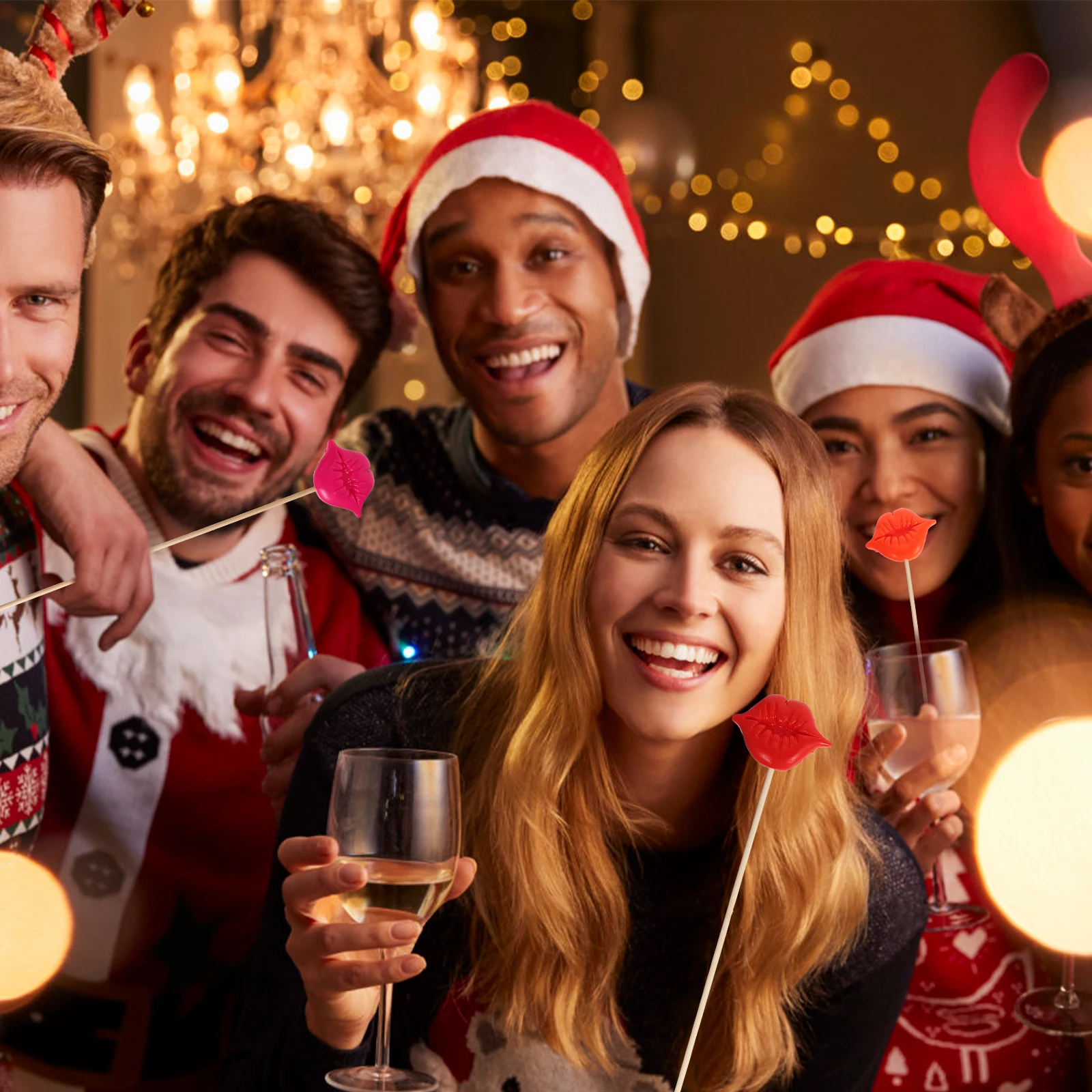 

8Pcs Red Lips Photo Booth Props Funny Mouth Selfie Props for Birthday Wedding Graduation Party Supplies Going Party