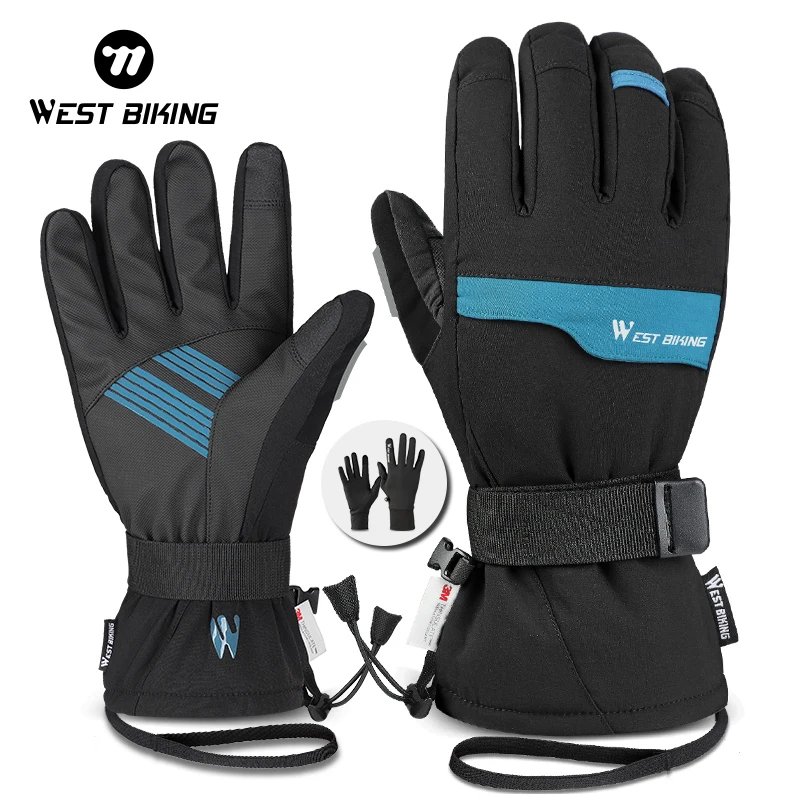 WEST BIKING Cycling Gloves Men Breathable MTB Men's Bike Gloves Full Finger Winter Motorcycle Bicycle Glove Man for Sports