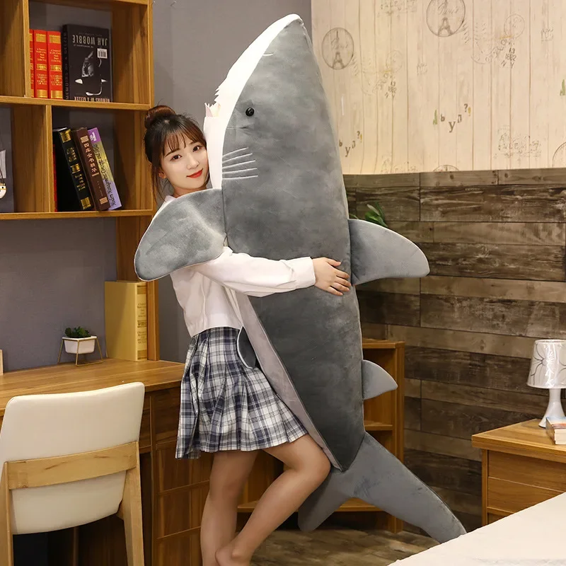 

Giant Soft Simulation Shark Plush Toys Cute Stuffed Sleeping Pillow Cushion Animal Doll Birthday Gift for Girlfriend Children
