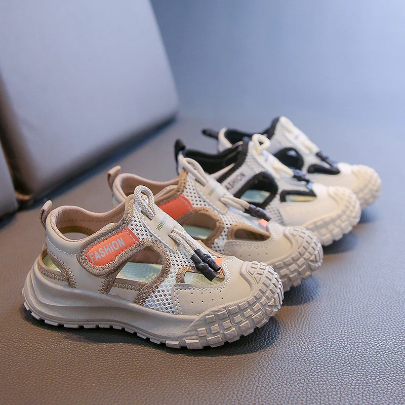 

Детские спортивные сандалии, летняя уличная повседневная обувь, мягкие дышащие противоскользящие детские кроссовки, сандалии унисекс для мальчиков и девочек, сандалии с закрытым носком