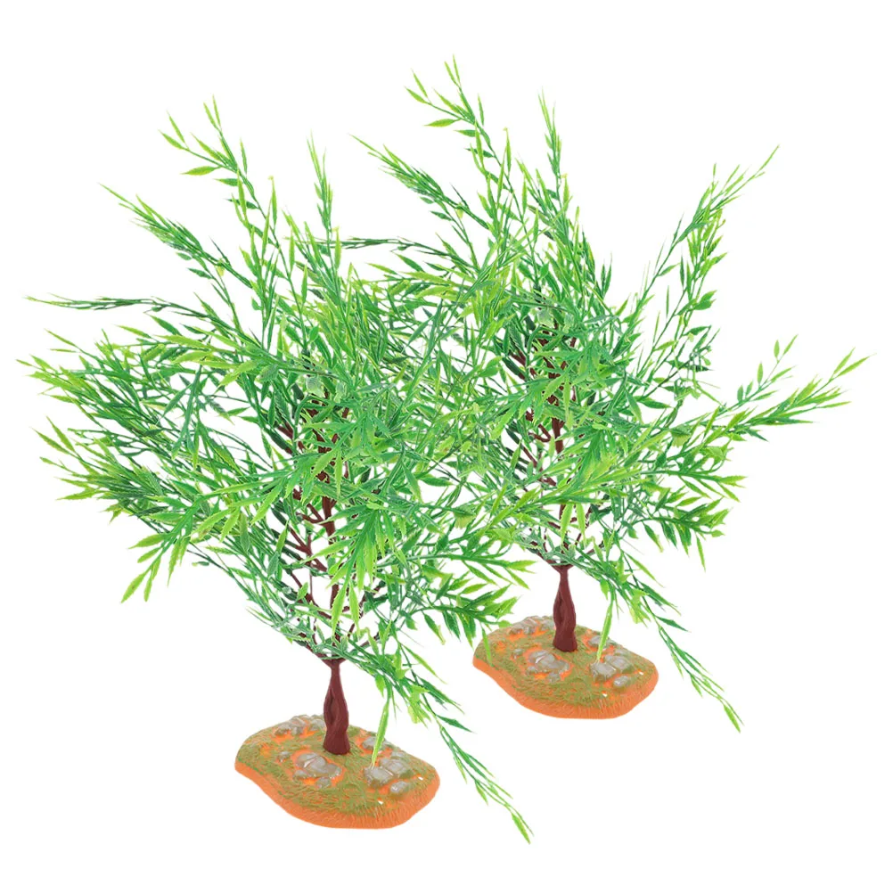 

2 Pcs Mini Landscape Trees Realistic Handmade for Models Crafts Plastic Scenery Props Lightweight Portable Design