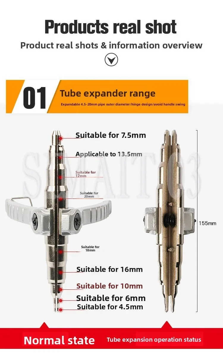 Handheld Copper Tube Expander | HVAC Swaging Tool for Air Conditioner/Refrigerator | Flaring Tool Kit