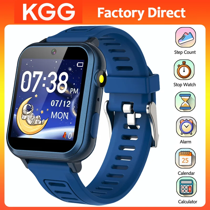 Kids Music Game Smart Watch with 24 Games Music Play Pedometer Fitness Tracker Time Display Video & Audio Recording with Torch