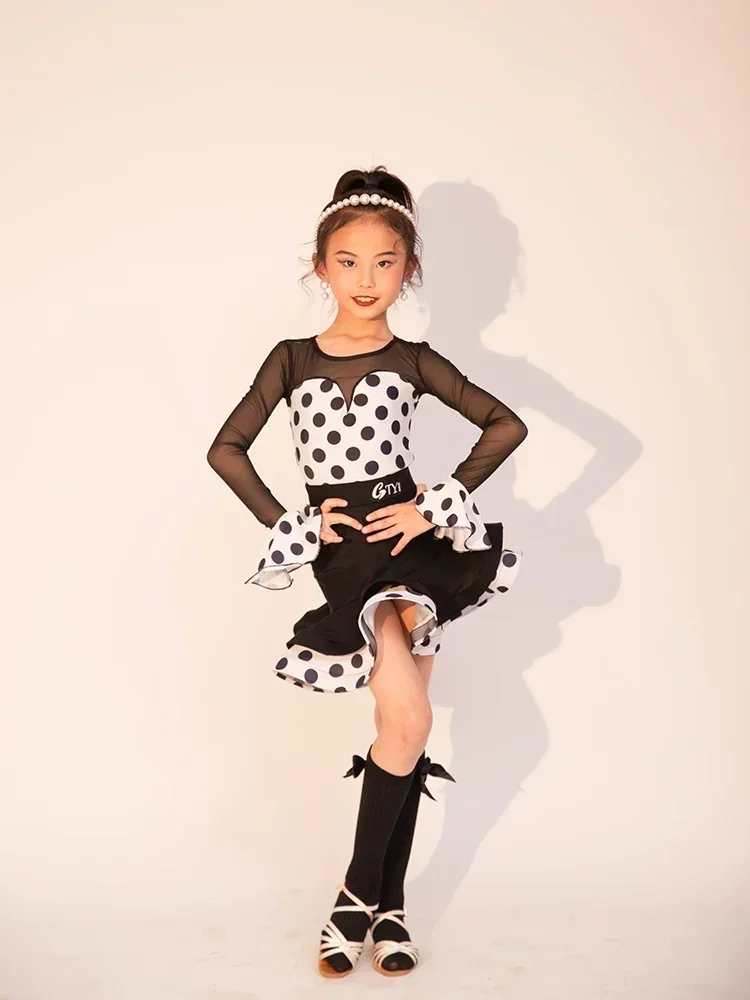 สาวโมเดิร์นละติน Salsa เครื่องแต่งกายบอลรูมปาร์ตี้เต้นรําชุดเด็ก Professional Rumba การแข่งขัน Dancewear หญิง Salsa ชุด