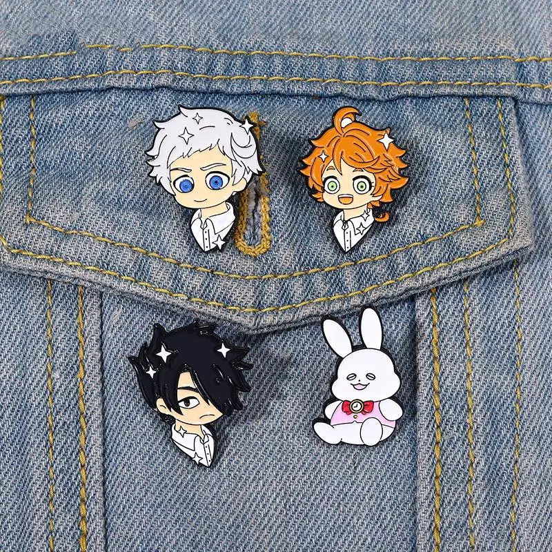 

The Promised Neverland Enamel Pins Custom Emma Norman Ray Brooches Anime Lapel Badges Cartoon Jewelry Gift for Kids Friends