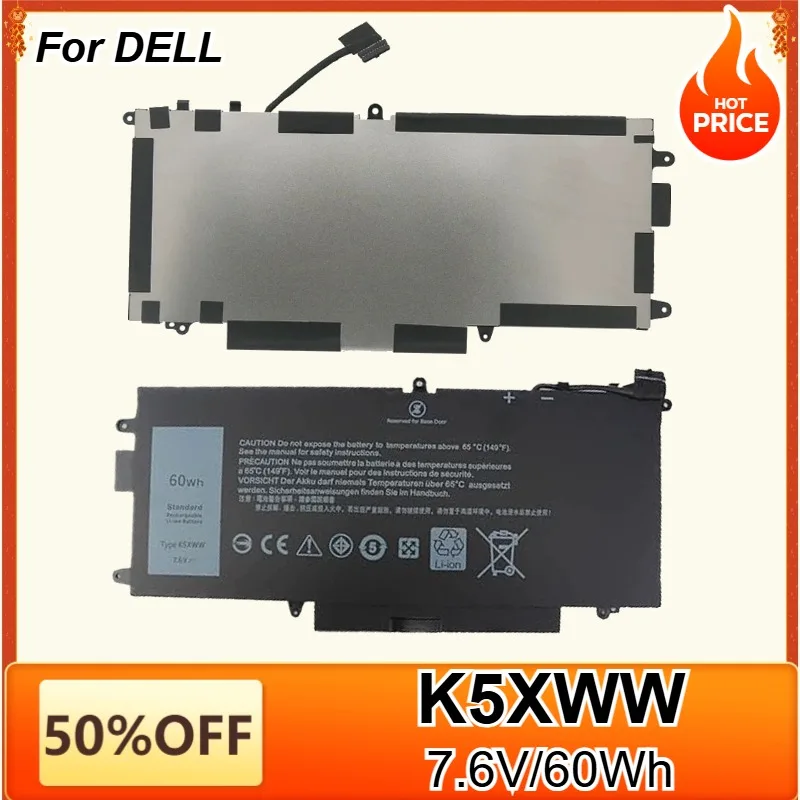 

New 5289 K5XWW 71TG4 Laptop Battery for DELL Latitude 5289 7389 7390 2-in-1 Series L3180 Notebook 725KY N18GG 60WH 4 Cells