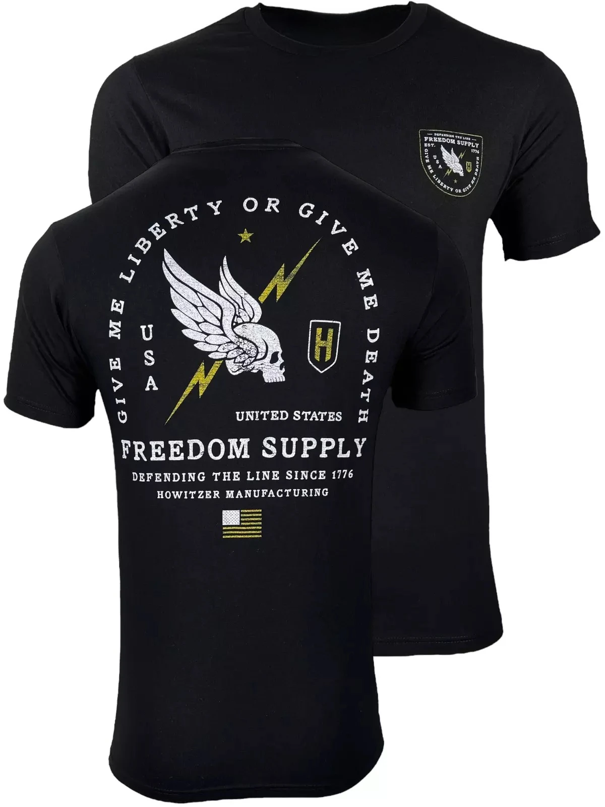 

Howitzer Style Men's T-Shirt Freedom Line Military Grunt MFG Motorcycle sports fitness T-shirt high quality cotton top