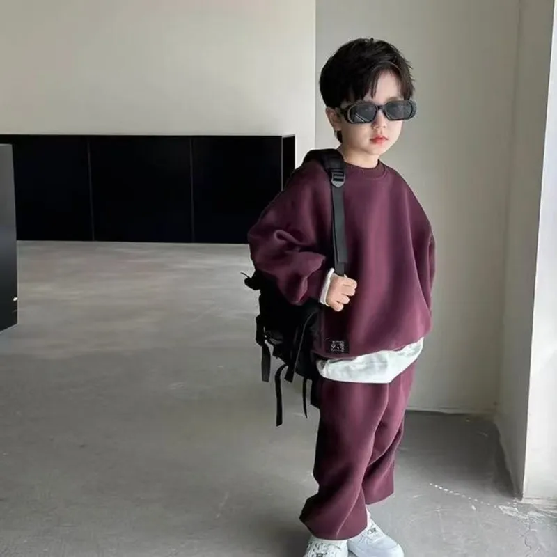 

Boys Clothing Set Autumn New Sports Sweatshirt+fashionable Sweatpants Two-piece Set for Children Clothes Suit