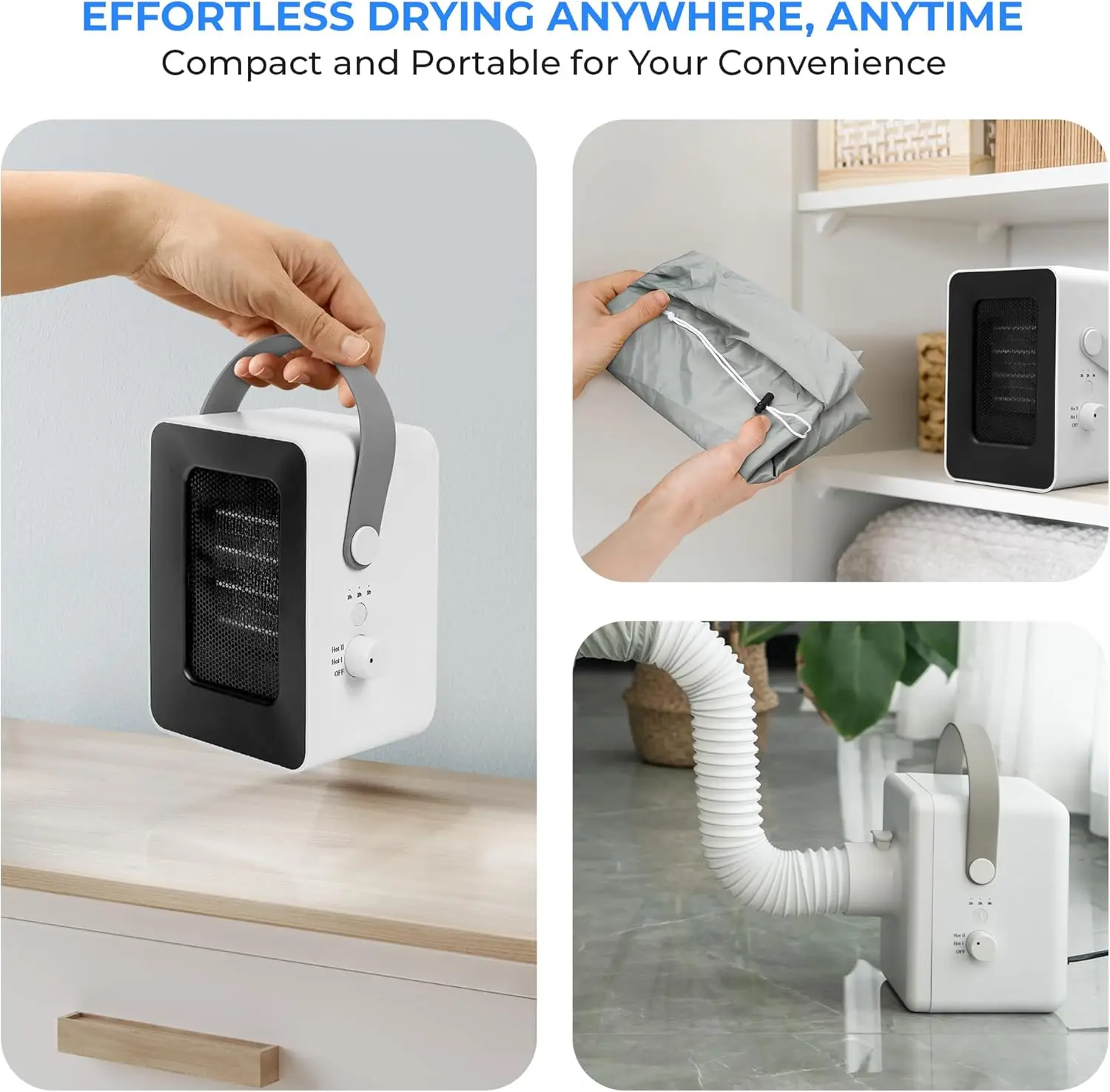 مجفف ملابس كهربائي محمول بقدرة 1000 وات، سخان صغير وموزع رائحة للمنزل، والسفر، والنوم، والتخييم RV - تجفيف الملابس والأحذية، Ha