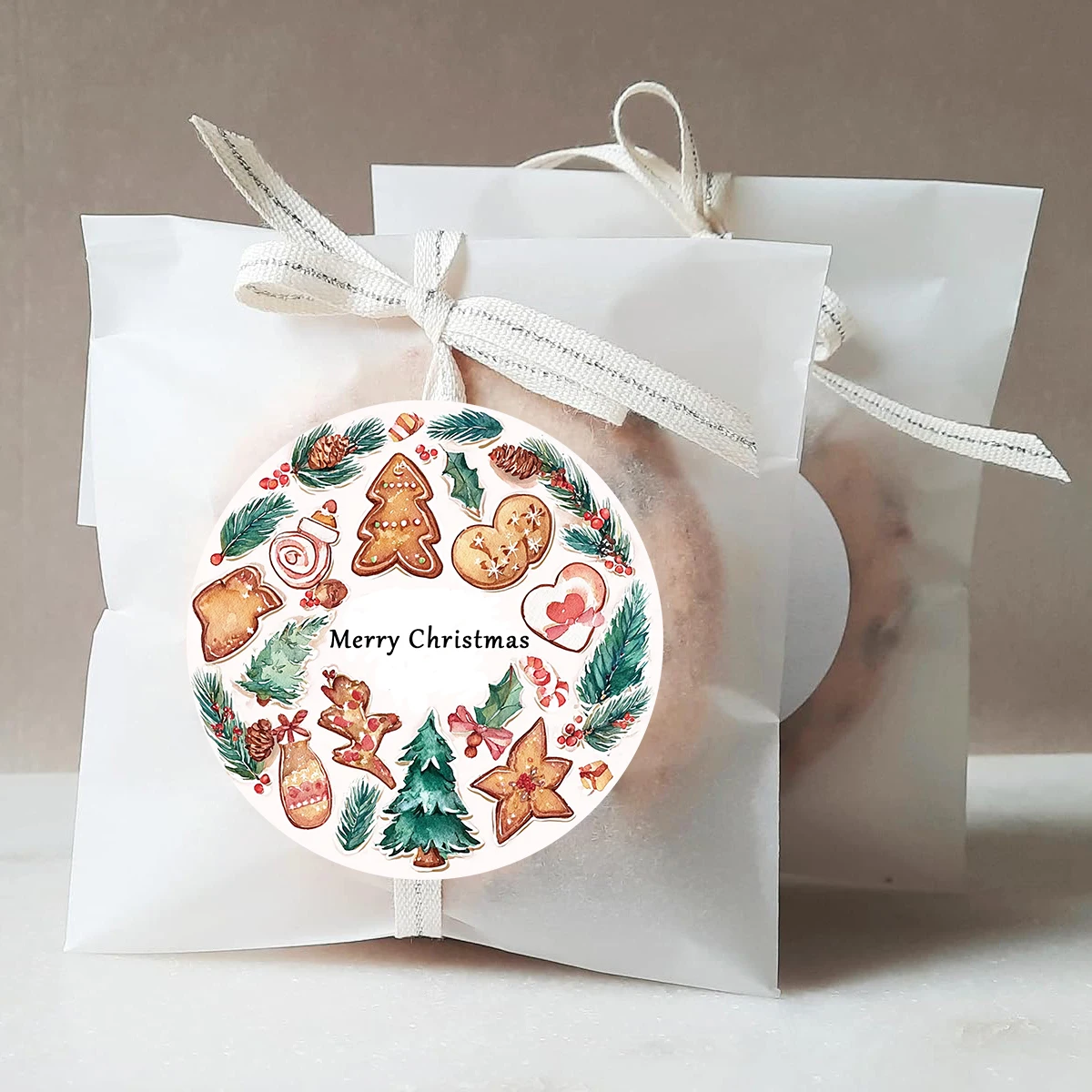 

90pcs customize personalized name and birthday number stickers for Christmas party baking and gift wrapping