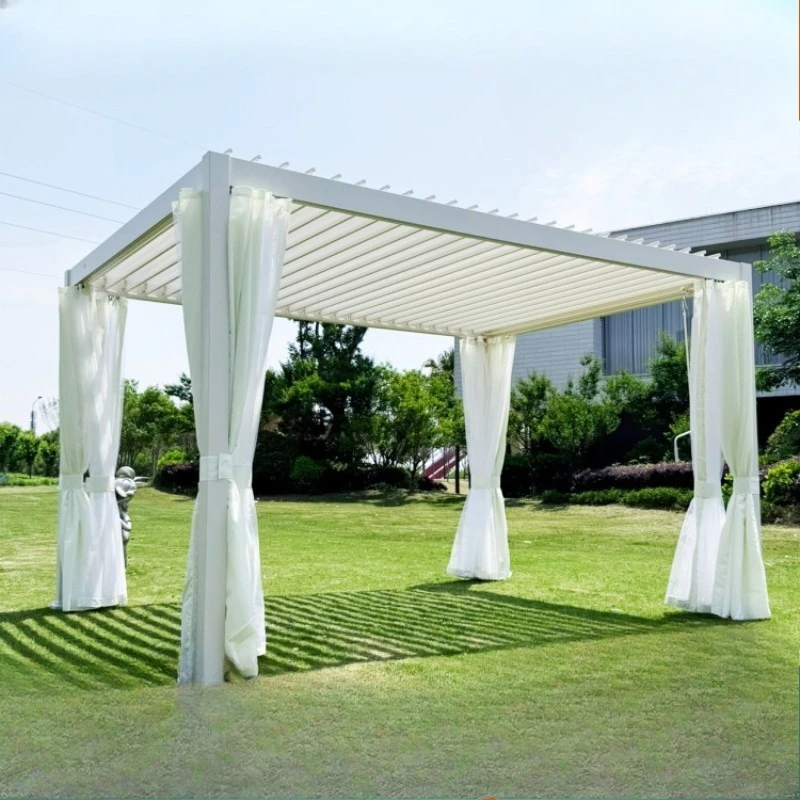 Outdoor leisure louver pavilion aluminum alloy sunshade canopy tent