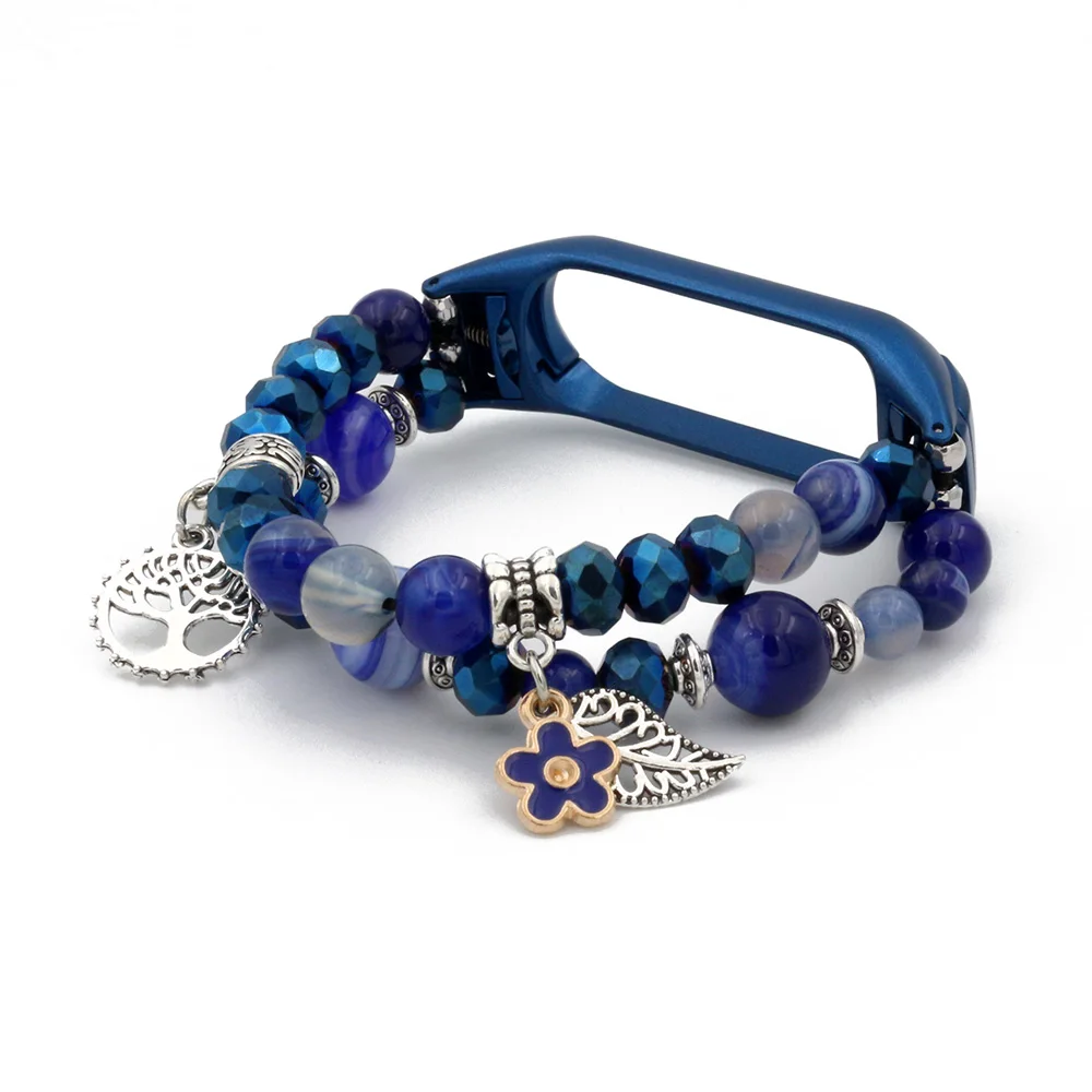 حزام حبة بديل لسوار شاومي مي ، إكسسوارات سوار ، سوار أنيق ، أزرق ، سوار مي 7 ، 8 ، 6 ، 5 ، 4 ، 3