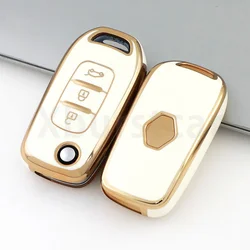 For Renault Kadjar Captur Megane Sandero Stepway Logan Clio 5 Arkana 2020 2021 TPU Car Flip Key Case Cover Keychain Protector