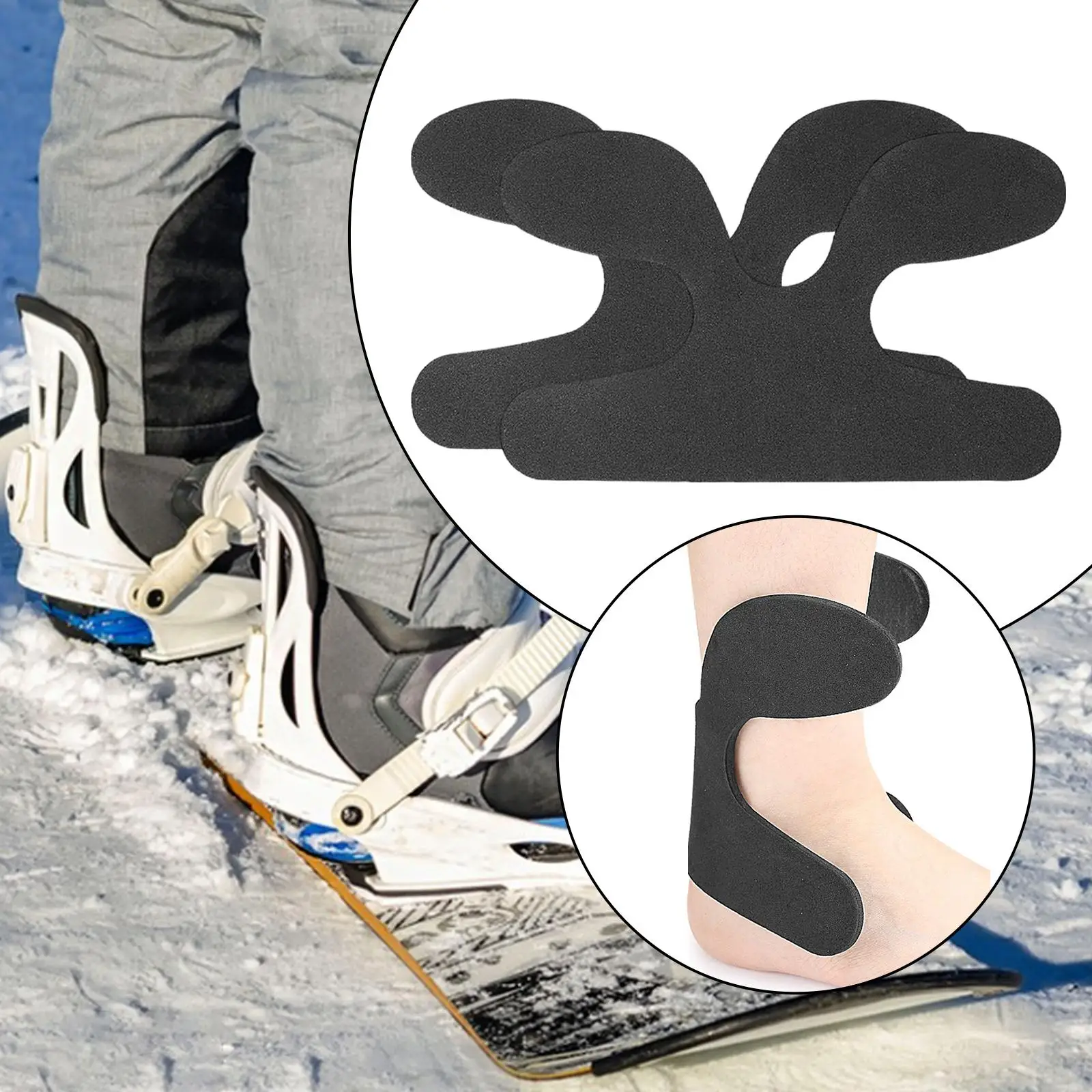 Ski Boot Protector EVA Ankle Wrap Pads Anti Slip Snowboard Ankle Strap Cushioning Ski Pads Reduces Chafing Secure Fit for Riding