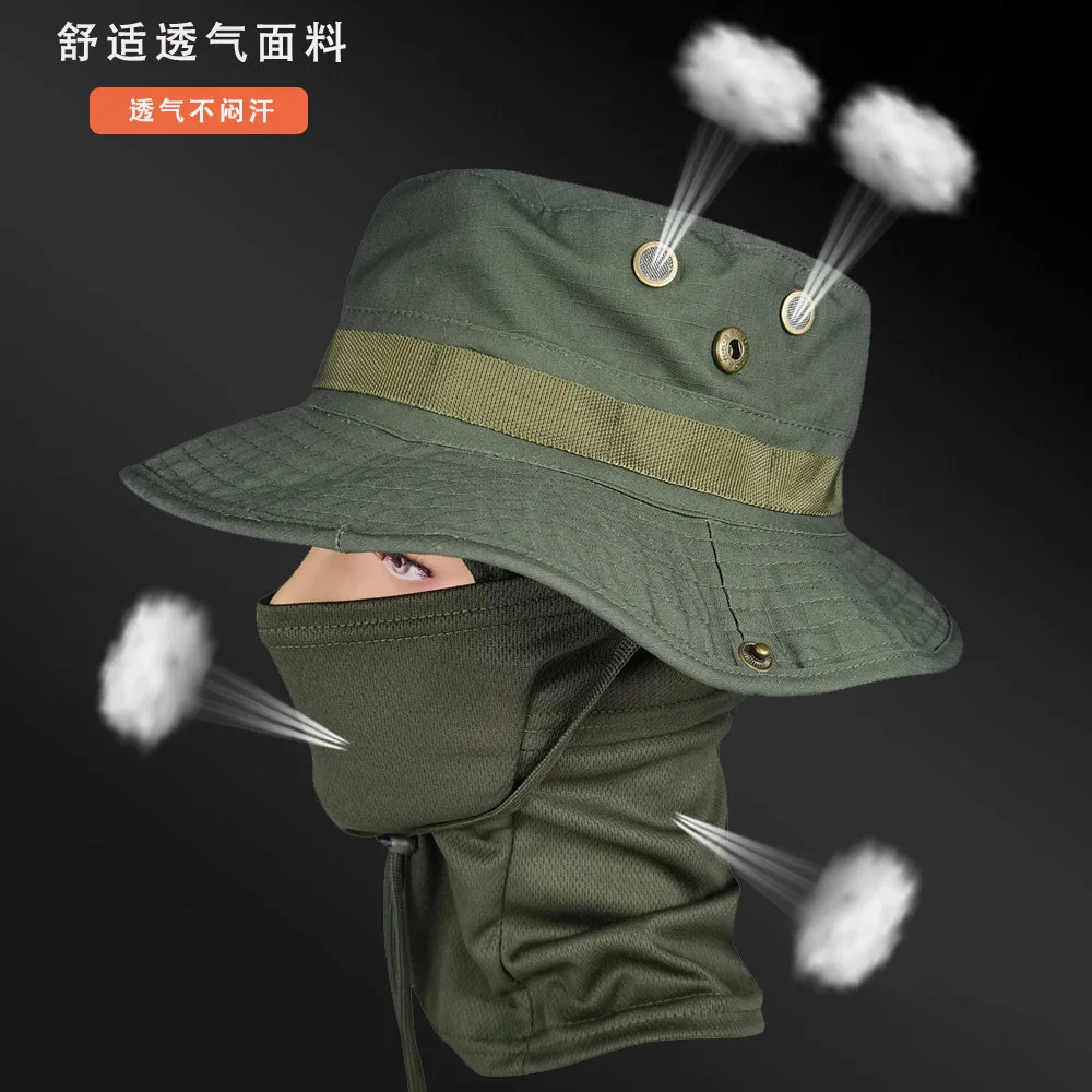 

Camouflage Boonie Hat Balaclava Cap - Foldable Wide Brim Sun Hat for Outdoor Hunting Fishing, Soft Sunscreen Bucket Hat