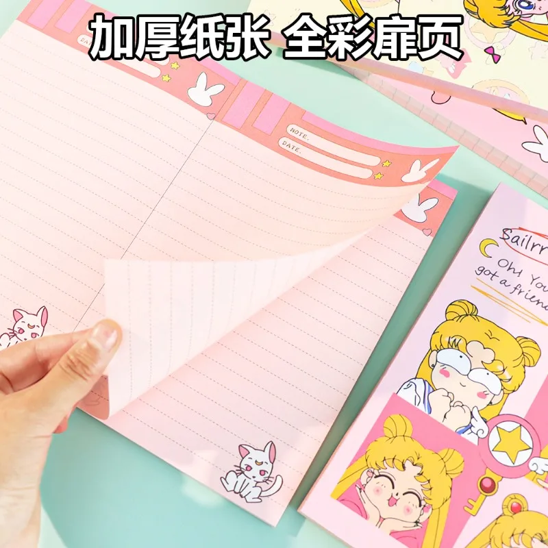 New Anime Sailor Moon Series A5 Color Page Notebook Cartoon Creativity Cute Pattern Full Color Printing Tearable Notebook - view 3