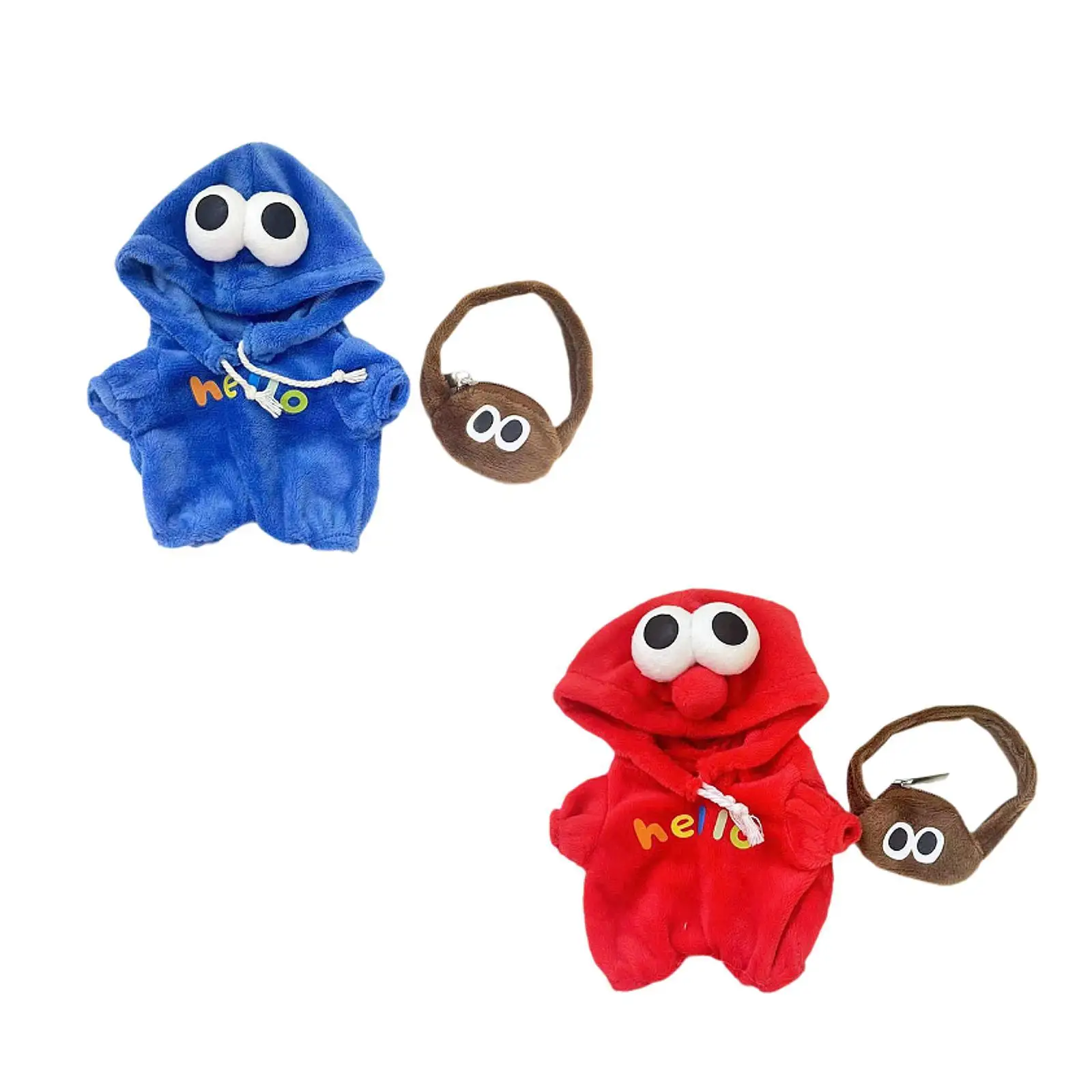 

Комплект одежды для кукол для плюшевых кукол размером 15 см и 17 см, включает комбинезон и сумку