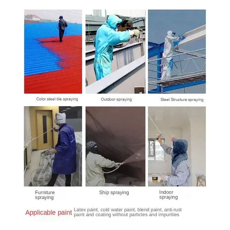 For 3800W 5.5L/6L plunger type electric High-pressure airless spraying machine， Paint putty latex painting architecture  machine