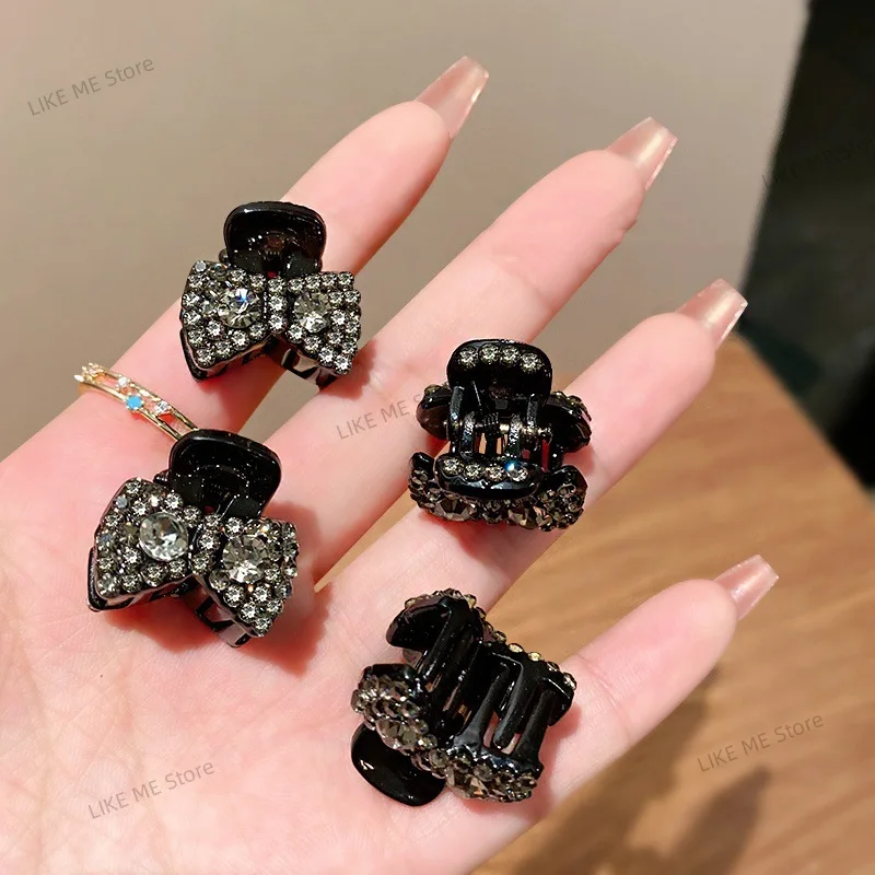 

Flash Diamond Mini Bow Small Grab Clip Light Luxury Small Bangs Forehead Hairpin Women's Top Hairpin Small Side Clip