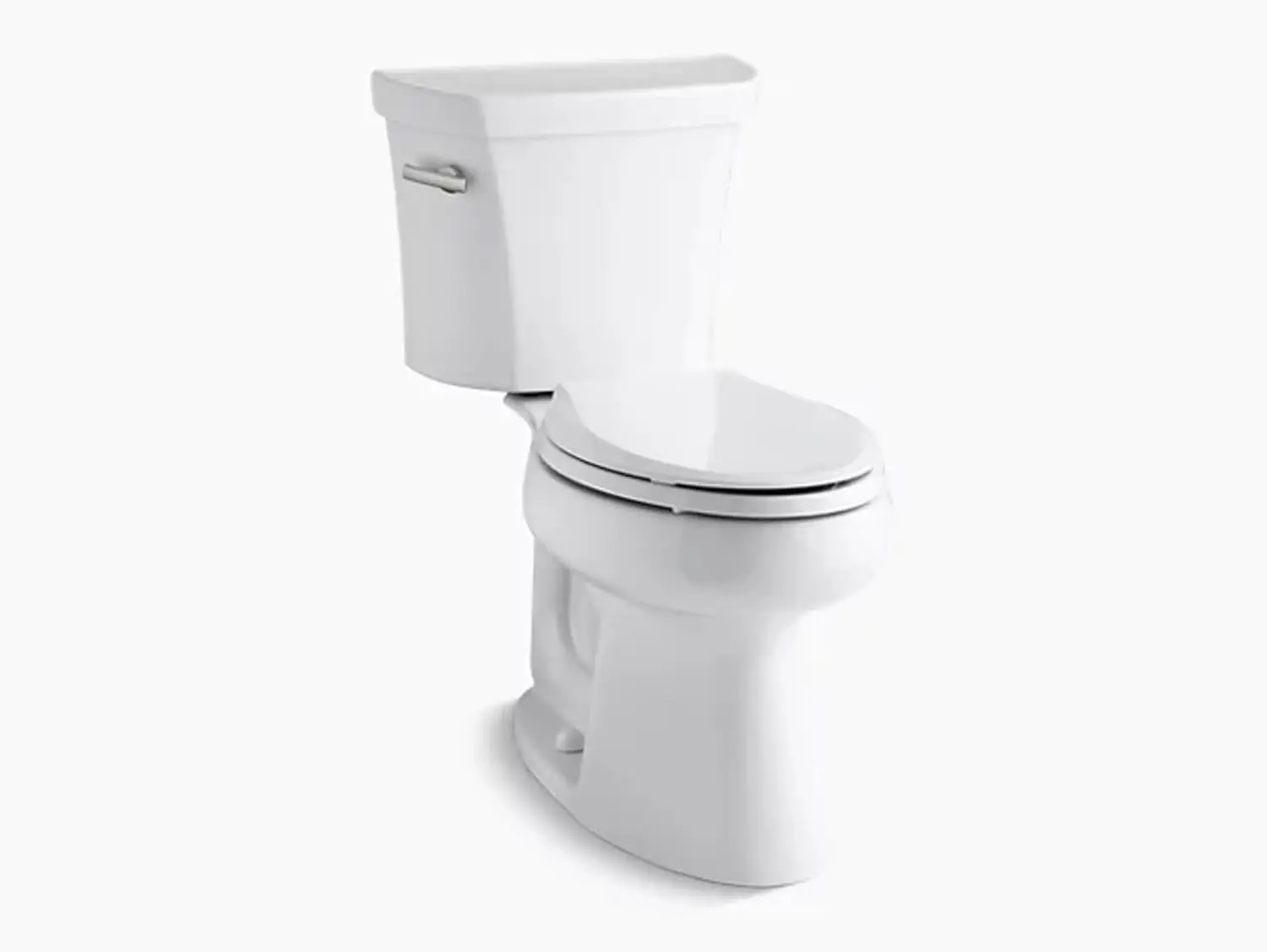 Toilette allungata in due pezzi da 1,28 Gpf ad altezza comfort con tecnologia di lavaggio di classe cinque e sedile con leva di viaggio a sinistra non incluso