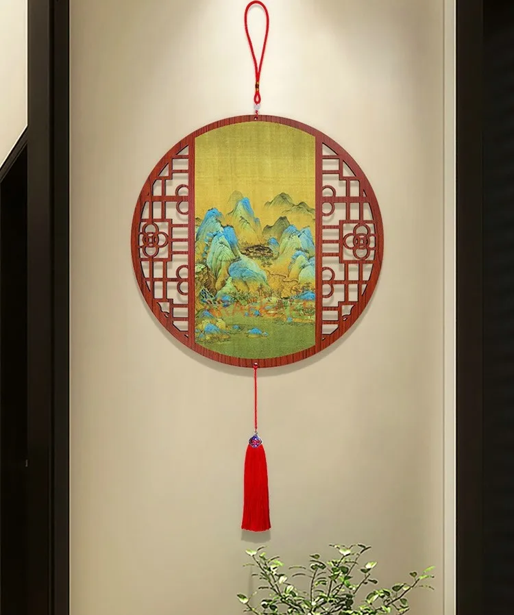 Chinese knot pendant, new Chinese style entrance hallway decoration, painted guest restaurant, study room decoration