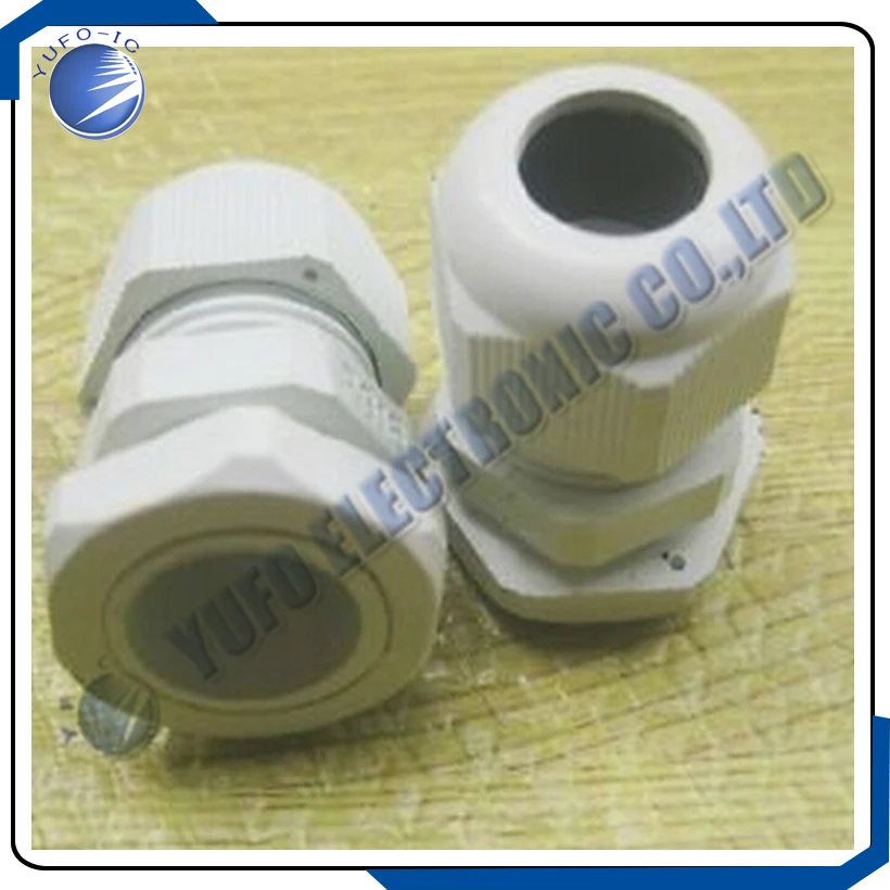 Free Shipping One Lot 20Pcs Dia 12mm PG7 Fixing   Waterproof White Nylon Cable Glands AK