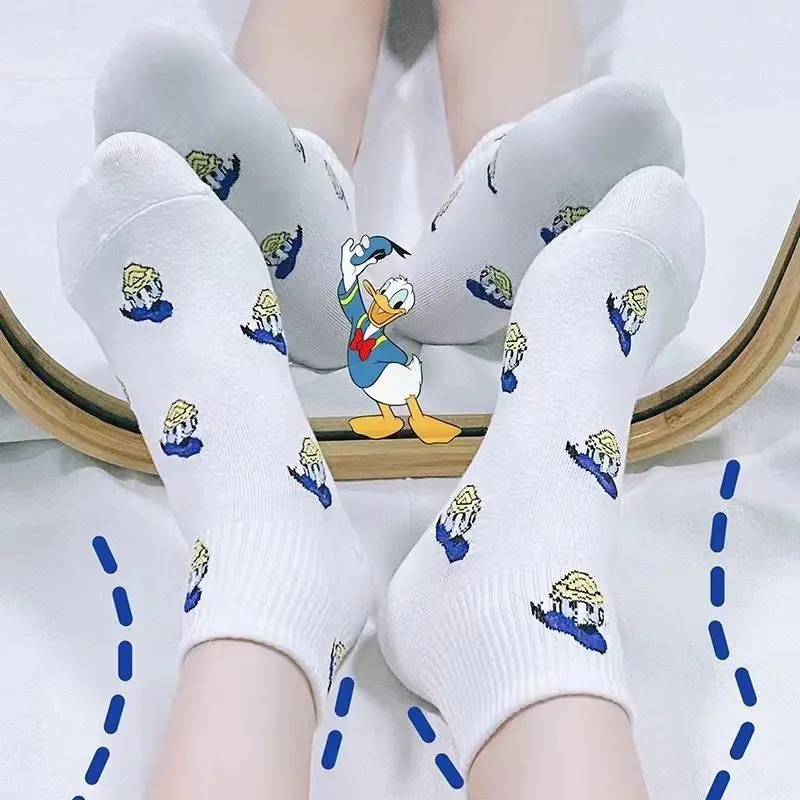 Disney Mickey Minnie Socks Cartoon Cute Girl Pure Cotton Mid Calf Stockings Japanese Style JK Lolita Girl Sweet Accessories Gift