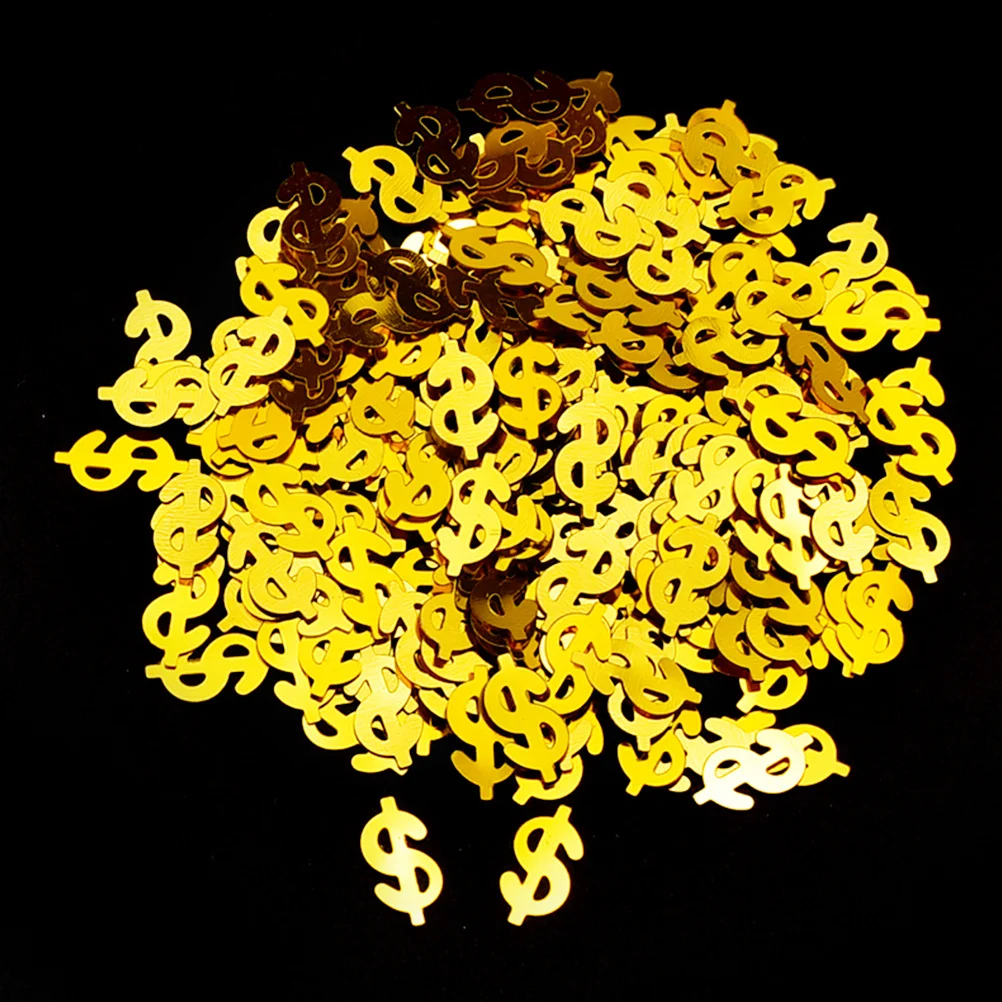 

100Pcs Dollar Shaped Confetti Glitter Plastic Party Supplies for Christmas Birthday Unique DIY Decorations Dollar Confetti