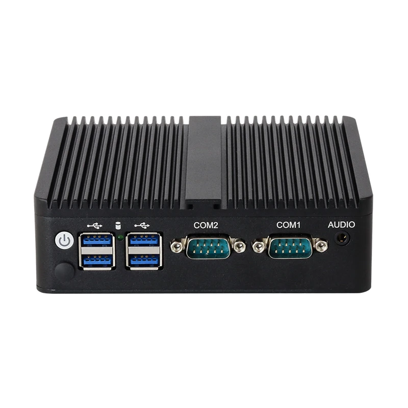 Helorpc Industrial Mini PC mit Inter Celeron J4125, unterstützt Win10 Linux Pfense WiFi mit 5xUSB2.0 1xUSB3.0 2xRS232/485 Computer