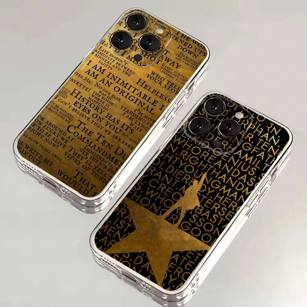 

Hamilton Musical Lyrics Phone Case For iPhone 16,15,14,13,12,11 Plus,Pro,Max,XR,XS,X,7,8 SE,Mini Transparent Silicone Soft