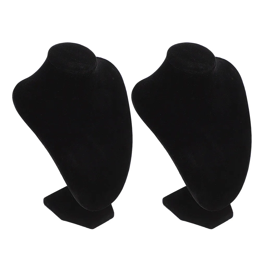 

2Pcs Necklace Display Stand Mannequin Holder Jewelry Organizer for Retail Home Chain Pendant Showcase Rack Necklace Stand