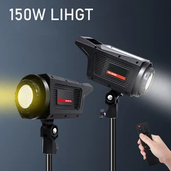 Photography LED Fill Light Sun Lamp 150W Studio Video Light 3000K-5600K Bowens Mount for Product Portrait Wedding Live Streaming