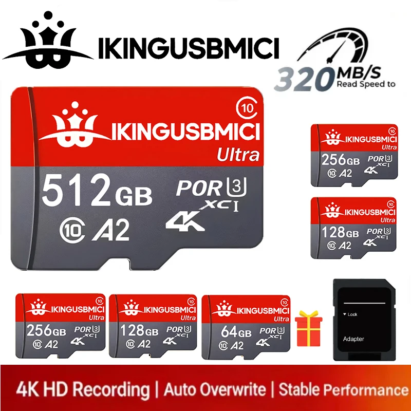 TF Cards 64GB 32GB 128GB Micro TF SD Card Memory Card SD Cards A1 Dustproof C10 U1 for CCTV/Phone/Mobile/MP4 Player/Recorder